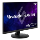 Monitor viewsonic gamer vx2416a, 1920 x 1080, full hd, 120 hz, 1 ms tiempo de respuesta, con altavoces, usb c, hdmi, display port, 3 años de garantia