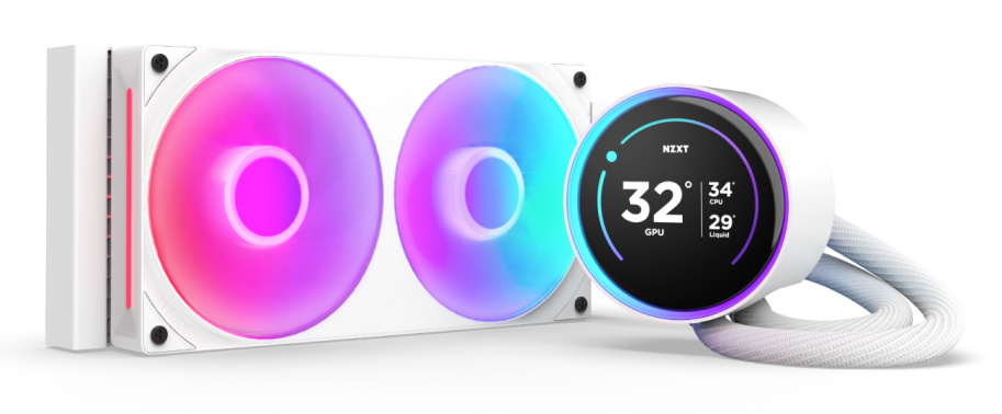 NZXT Kraken Elite 240 RGB V2 Enfriamiento Líquido para CPU, 2x 120mm, hasta 2400RPM, Blanco