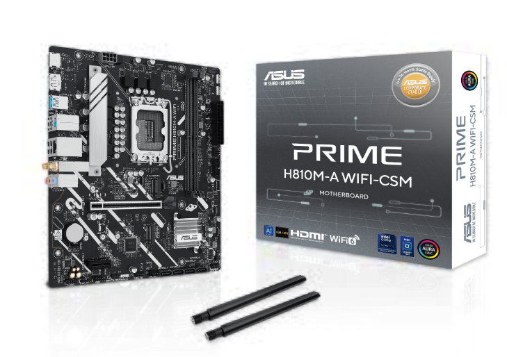 Tarjeta Madre ASUS H810M-A WIFI-CSM, Micro-ATX,, Intel H810, 128GB DDR5, HDMI/DP para Intel