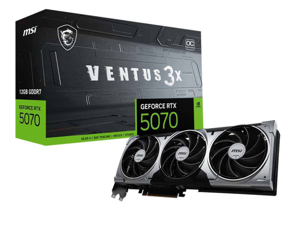 Tarjeta de Video MSI NVIDIA GeForce RTX 5070 VENTUS 3X OC, 12GB 192-bit GDDR7, PCI Express x16 5.0