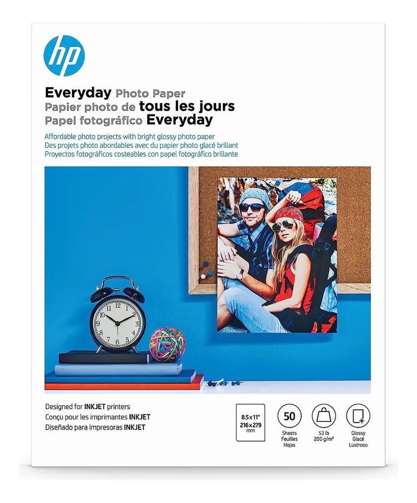 Papel hp everyday semi gloss photo paper a 50hjs