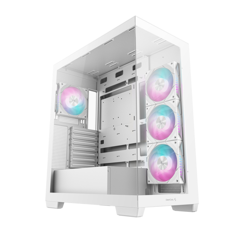 Gabinete DeepCool CG580 4F, Midi-Tower, ATX/Micro-ATX/Mini-ITX, USB 3.0, sin Fuente, 4 Ventiladores Instalados, Blanco