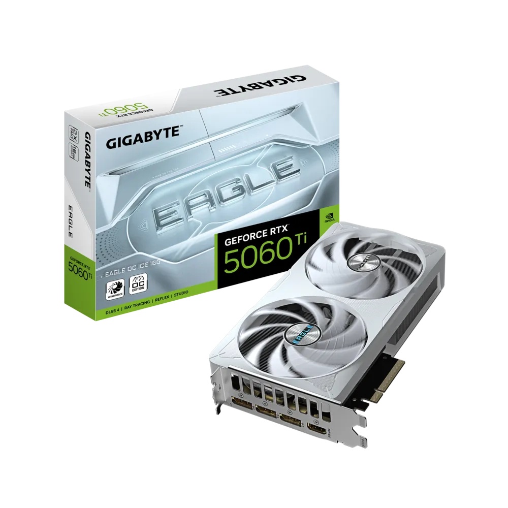 Tarjeta de video gigabyte gv-n506teagleoc ice-16gd rtx 5060ti 16gb gddr7 pcie 5.0 hdmi 3*dp 2 fan