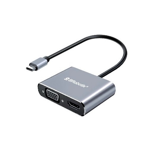 Docking Station USB C BRobotix 6000687 1x USB 3.0 1x HDMI 1x USB 3.0 1x VGA 1x USB C