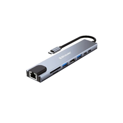 Docking Station USB C BRobotix 6000700 2x USB 3.0 1x SD 1x Micro SD 1x HDMI 1x RJ-45 2x USB C