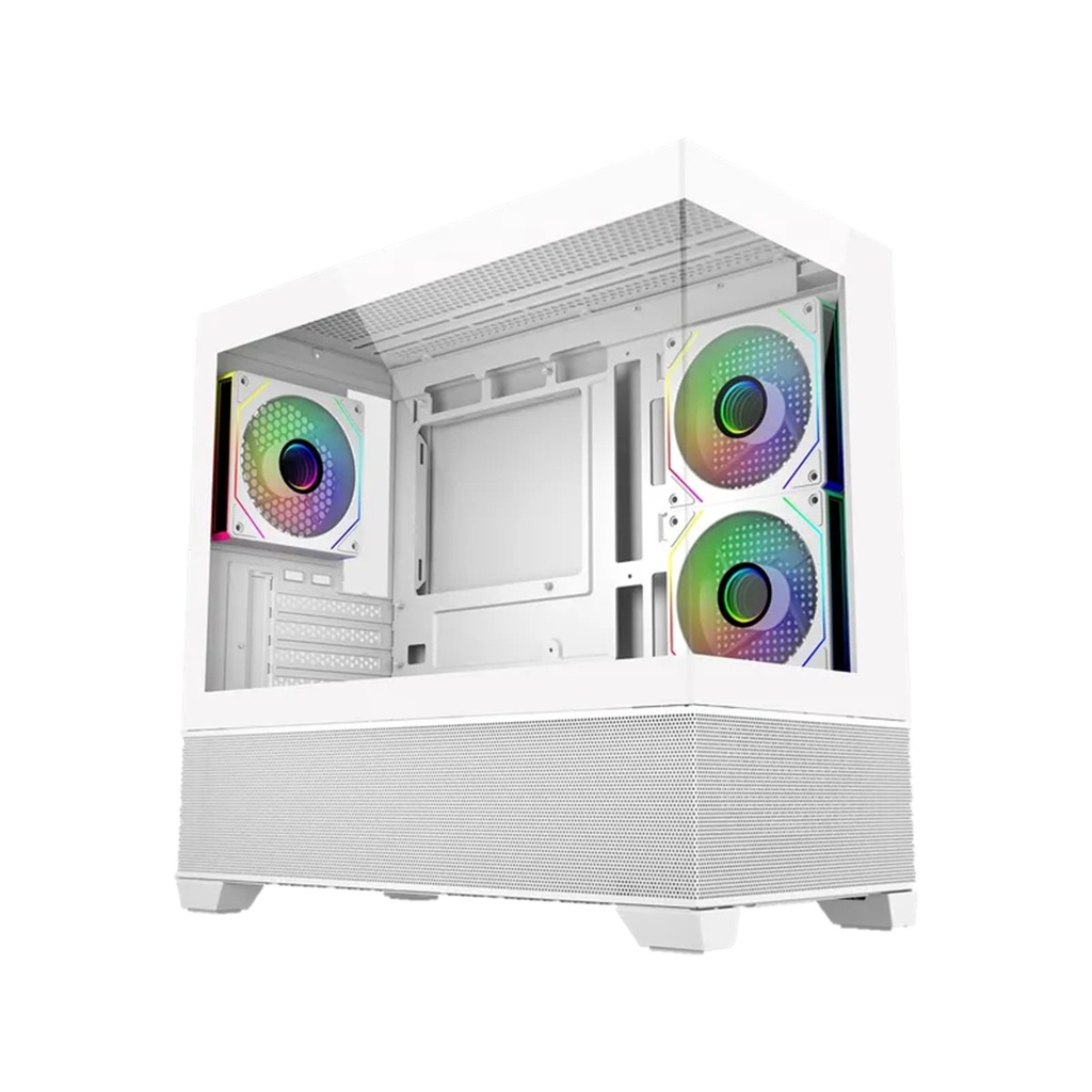 Gabinete Cooler Master Elite 490 Micro ATX/ITX Cristal Templado 1x USB C 2x USB 3.0 3 Ventiladores