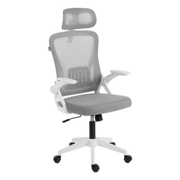 Silla oficina acteck flux ec313hr 100 kg marco blanco - malla gris