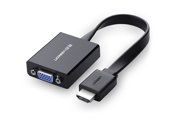 Ugreen Adaptador HDMI Macho - VGA Hembra, 25cm, Negro