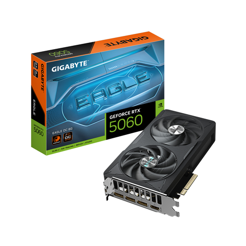 Tarjeta de video gigabyte geforce rtx 5060 eagle oc 8g, 8 gb, 128 bit, gddr7, pci express 5.0