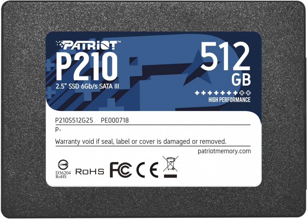 SSD Patriot P210, 512GB, 2.5", 430 MB/s Escritura, 520MB/s Lectura, SATA III