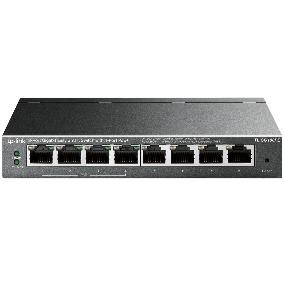Switch inteligente tp-link tl-sg108pe 8 puertos rj45 10 100