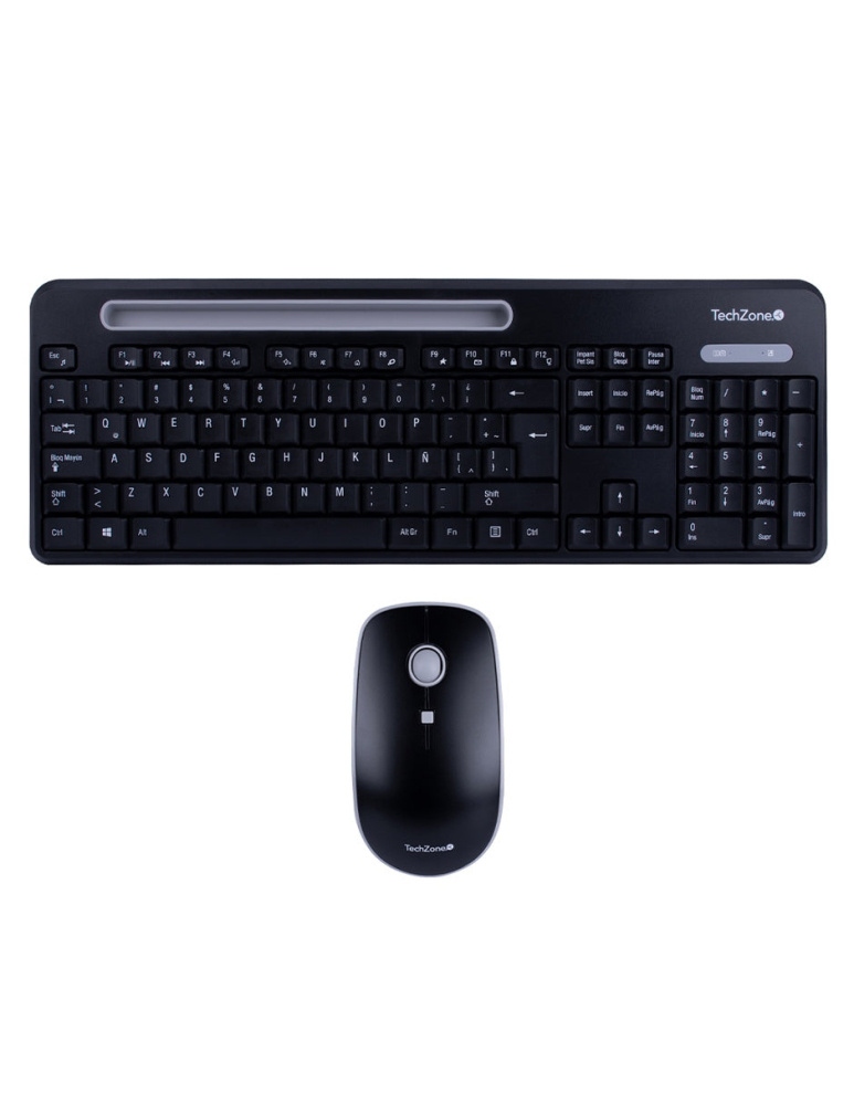 Kit de Teclado y Mouse TechZone TZCOMBINA06, Inalámbrico, RF Inalámbrico, Negro, Español