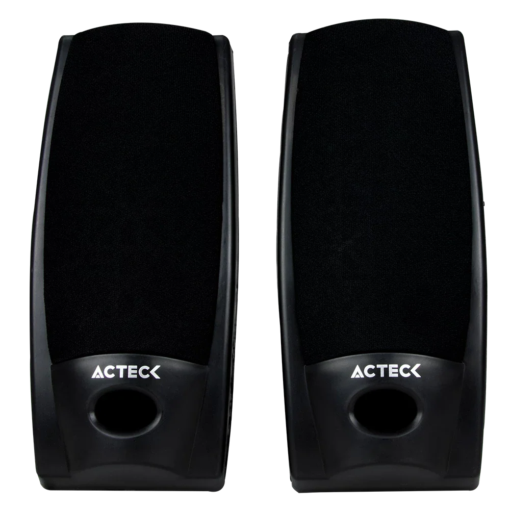 Bocinas acteck ax-2500, alambrico, 2.0 canales, negro