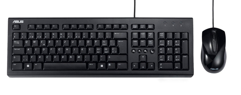 Kit De Teclado Y Mouse Asus U2000, Alambrico, Usb, Negro