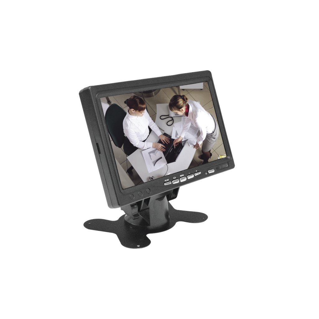  monitor 7" tft-lcd ideal para colocar en vehículos o dvr/nvr.  entradas de video hdmi, vga y rca (cvbs)