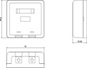 Caja de pared con 2 puertos keystone, no incluye jacks 