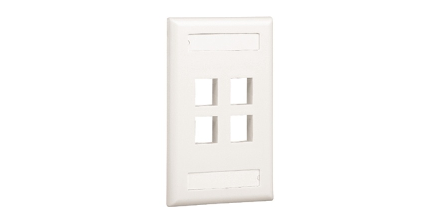 Placa De Pared Vertical Panduit NK4FEIY De 4 Puertos Keystone Con Espacios Para Etiquetas