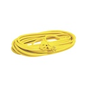 Extensión eléctrica de uso rudo aterrizada 5 metros, (127vca/ 10a máximo) clavija 3 patas con 1 salida color amarilla