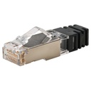 Plug rj45 cat6 blindado, para cable calibre 24-26 awg, chapado en oro de 50 micras, bolsa de 100 piezas
