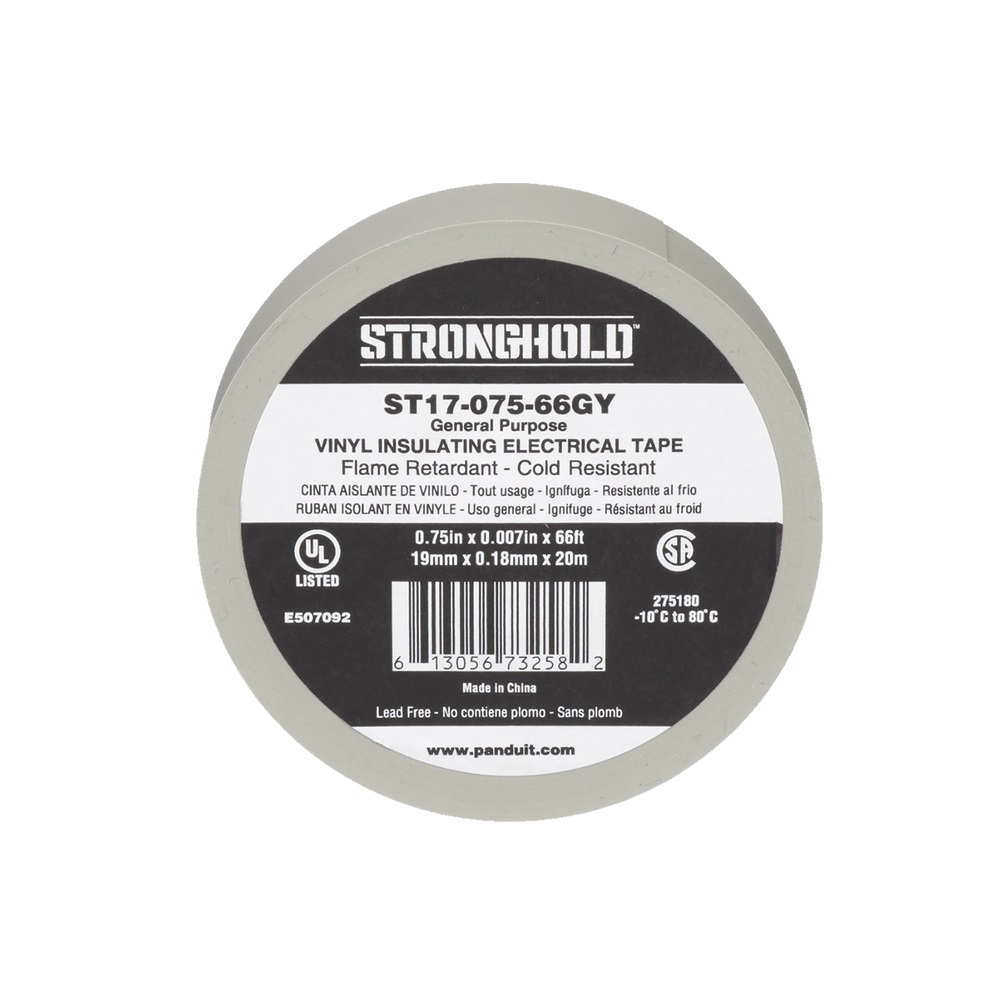 Cinta Eléctrica para Aislar de PVC Uso General Grosor de 0.18mm (7 mil) Ancho de 19mm y 20.12m de Largo Color Gris