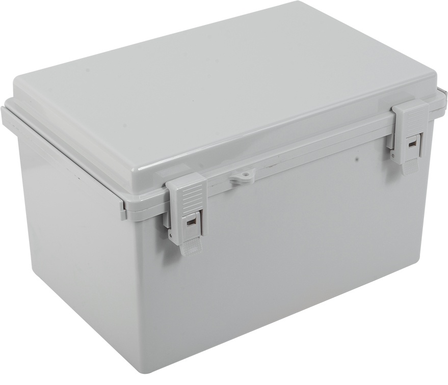 Gabinete plástico para exterior (ip65) de 185 x 285 x 180 mm cierre por broche. 