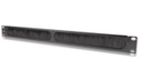 Tapa ciega para rack de 19in, tipo cepillo de nylon, para paso de cables y mejor manejo térmico, color negro, 1ur