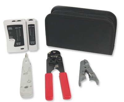 Kit completo enson ens-ktcb pinzas+tester, incluye: -probador de cableado -pinza crimpeadora rj45 -pinza peladora utp/stp - + ma
