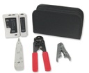Kit completo enson ens-ktcb pinzas+tester, incluye: -probador de cableado -pinza crimpeadora rj45 -pinza peladora utp/stp - + ma