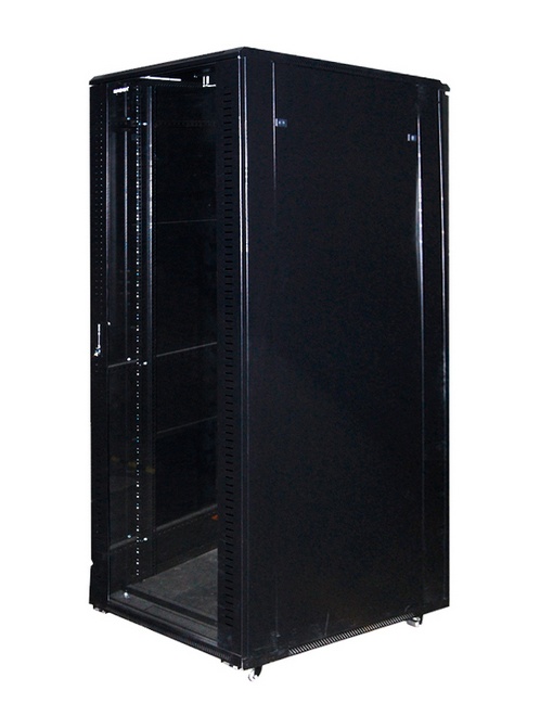 Gabinete de piso enson ens-rkgb45u4 45ur 600x1000x2105mm puerta cristal con cerradura de seguridad abatible paneles laterales re