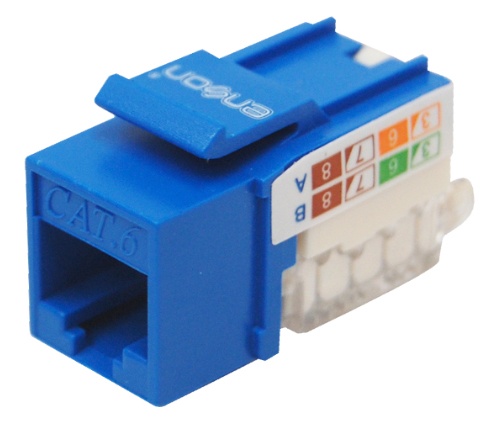 Conector modular jack rj45 enson epro-tljack6-bl serie pro terminado sin pinzas, posicion vertical cat6 color azul compatible co
