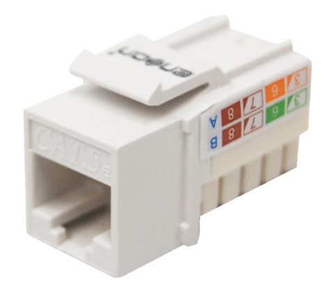 Conector modular jack rj45 enson epro-jack5e-wh serie pro, posicion vertical cat5e color blanco compatible con placas enson epro