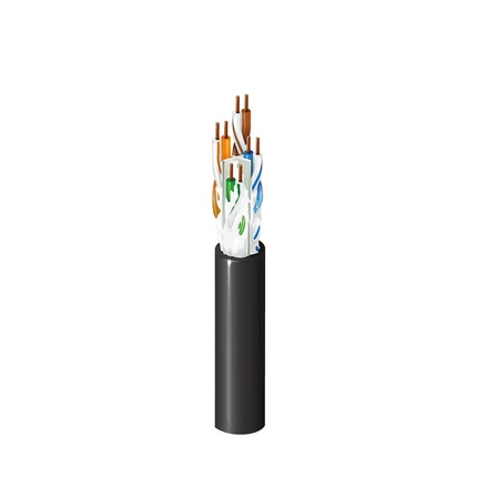 Cable utp cat6 belden osp6u 0101000 forro polietileno planta externa osp negro 4 pares con gel 350 mhz calibre 24 awg 100% cobre