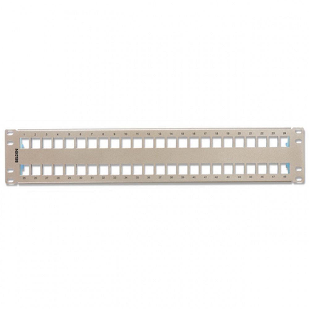 Patch panel modular blindado cat6a cat6 cat5e belden ax104564 48 puertos rj45 (vacío) estilo keyconnect titanium 2 unidades de r