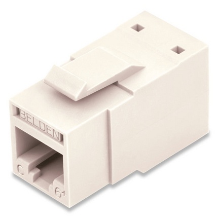 Conector modular jack rj45 cat6 revconnect belden rv6mjkugy-s1  estilo keyconnect gris compatible con faceplate ax102660,ax10265