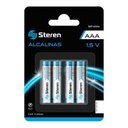 Pilas Steren Alcalinas No Recargables Tipo AAA 1.5V Con 4 Piezas