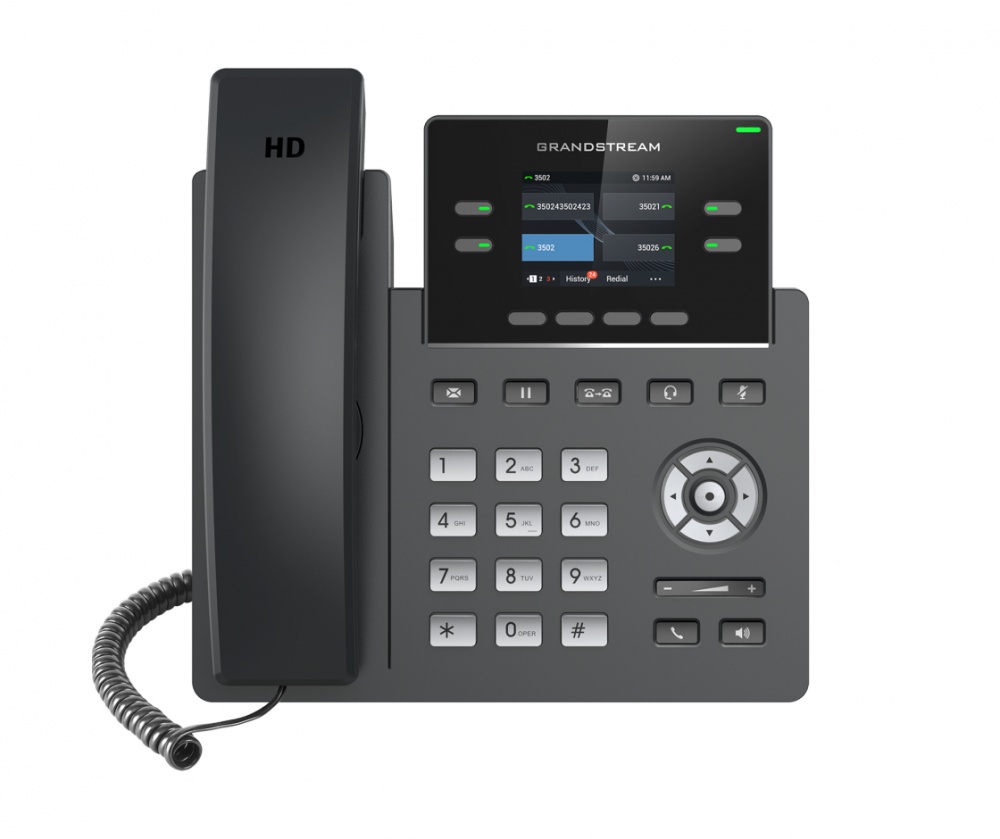 Teléfono ip wi-fi, grado operador, 2 líneas sip con 2 cuentas, pantalla a color 2.4", codec opus, ipv4/ipv6 con gestión en la nu