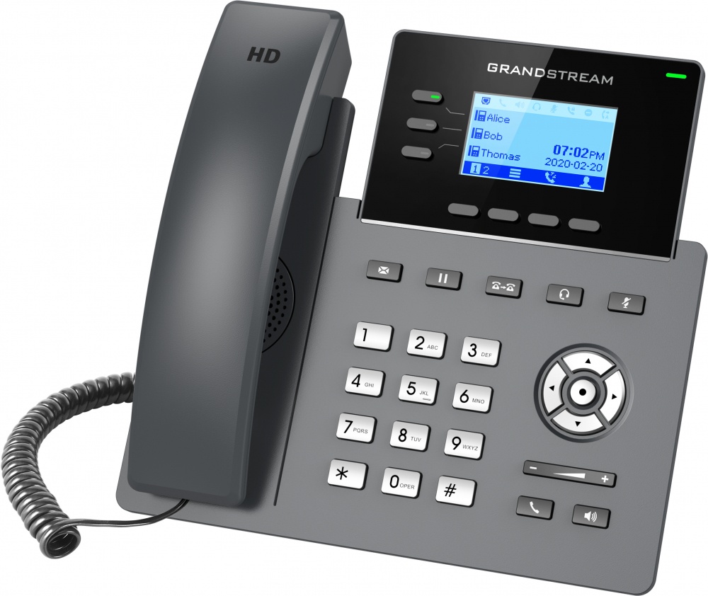 Teléfono ip grado operador, 3 líneas sip con 6 cuentas, puertos gigabit, codec opus, ipv4/ipv6 con gestión en la nube gdms