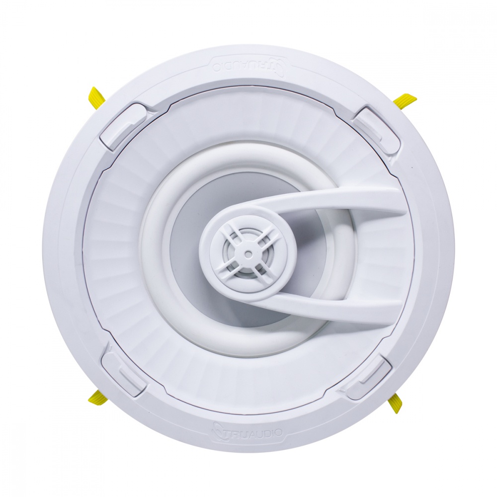 Ghost series altavoz de 7 " de techo, diseño trugrip, instalacion sin herramientas, woofer de polipropileno blanco con quick con