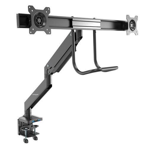 Soporte de escritorio con braz os para 2 monitores - resistente