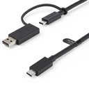 Cable usb tipo c de 1m con ada ptador usb-a para docks híbridas