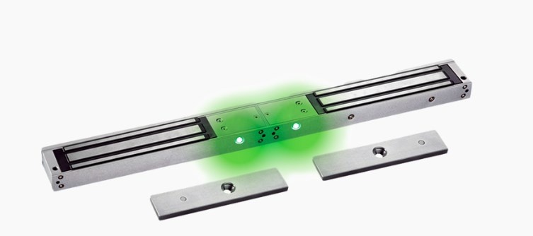 Chapa magnética doble 600l lbs (x2) con led ultra-brillante/ libre de magnetismo residual / sensor de estado de la placa