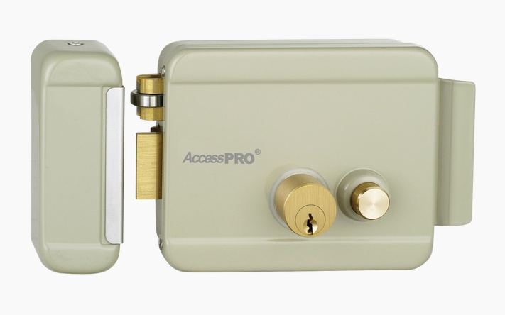 Cerradura eléctrica con botón de salida/ incluye llave  / exterior / izquierda