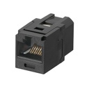 Módulo acoplador rj45 a rj45, mini-com, categoría 6a, color negro