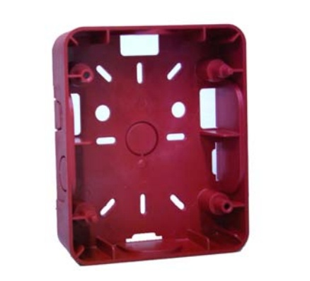 Caja para montaje de sirena/estrobo, color rojo