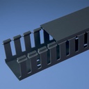 Canaleta ranurada de pvc sin tapa, tipo g, 3 in de ancho, 3 in de alto y 1828.8 mm de largo, color negro