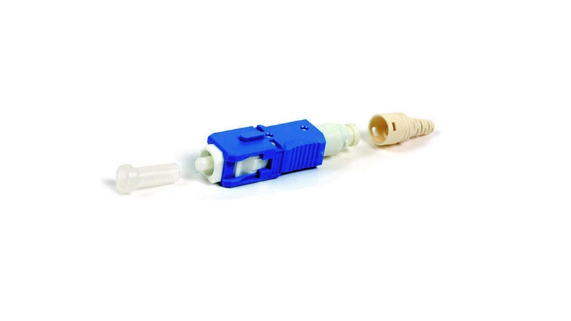 Conector de fibra óptica pre-pulido lightbow sc/upc simplex, monomodo os1/os2, re-terminable, color azul