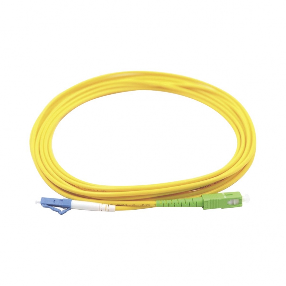 Jumper de fibra óptica monomodo lc/upc sc/apc simplex, color amarillo 3 metros