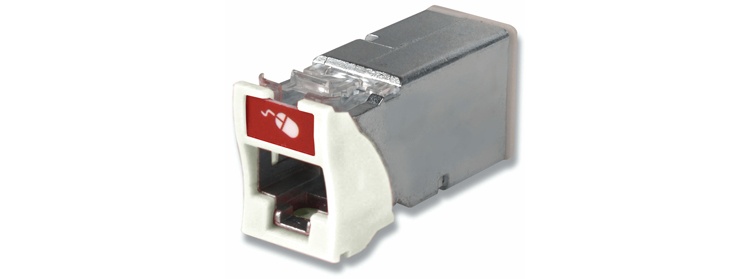 Jack z-max cat6a, utp, montaje híbrido en placa de pared (plano y angulado), color blanco