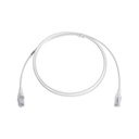 Patch cord mc6 modular cat6 utp, cm/ls0h, 5ft, color blanco, diámetro reducido (28awg), versión bulk (sin empaque individual)