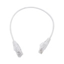 Cable de parcheo slim utp cat6 - 30 cm blanco, diámetro reducido (28 awg)